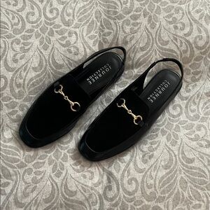 Journee Collection Black Loafers with Gold Accent